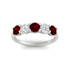 Load image into Gallery viewer, round-cut-2-carat-5-stone-diamond-and-ruby-wedding-ring-in-white-gold-FDENS141ROBGRUDRANGLE5-2.00CT-NL-WG