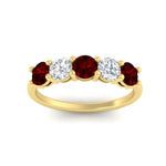 Load image into Gallery viewer, round-cut-2-carat-5-stone-diamond-and-ruby-wedding-ring-in-yellow-gold-FDENS141ROBGRUDRANGLE5-2.00CT-NL-YG
