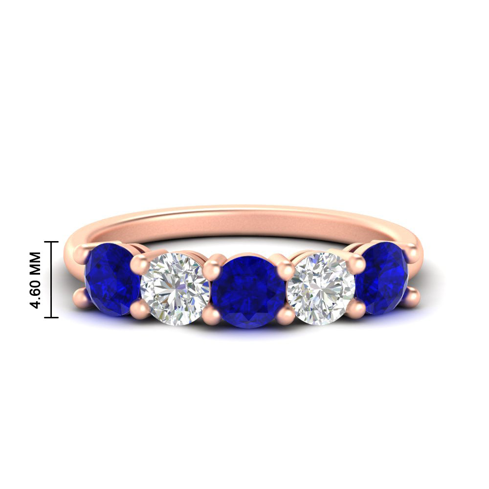 round-cut-2-carat-5-stone-diamond-and-sapphire-wedding-ring-in-rose-gold-FDENS141ROBGSABL-2.00CT-NL-RG-HW
