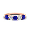 Load image into Gallery viewer, round-cut-2-carat-5-stone-diamond-and-sapphire-wedding-ring-in-rose-gold-FDENS141ROBGSABL-2.00CT-NL-RG