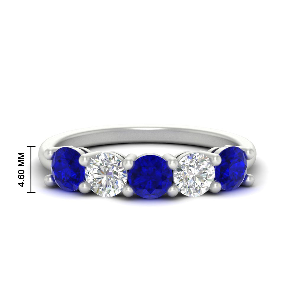 round-cut-2-carat-5-stone-diamond-and-sapphire-wedding-ring-in-white-gold-FDENS141ROBGSABL-2.00CT-NL-WG-HW