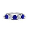 Load image into Gallery viewer, round-cut-2-carat-5-stone-diamond-and-sapphire-wedding-ring-in-white-gold-FDENS141ROBGSABL-2.00CT-NL-WG