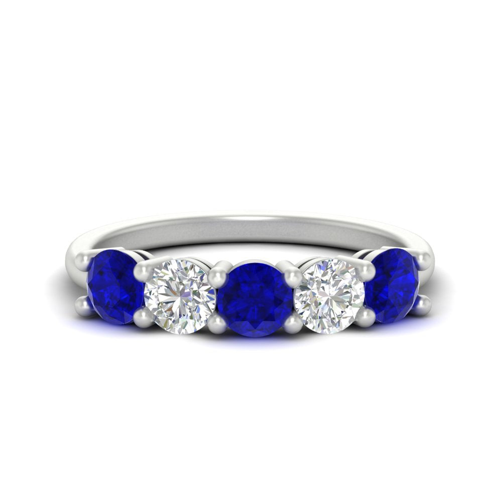 round-cut-2-carat-5-stone-diamond-and-sapphire-wedding-ring-in-white-gold-FDENS141ROBGSABL-2.00CT-NL-WG
