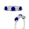 Load image into Gallery viewer, round-cut-2-carat-5-stone-diamond-and-sapphire-wedding-ring-in-white-gold-FDENS141ROBGSABLANGLE3-2.00CT-NL-WG