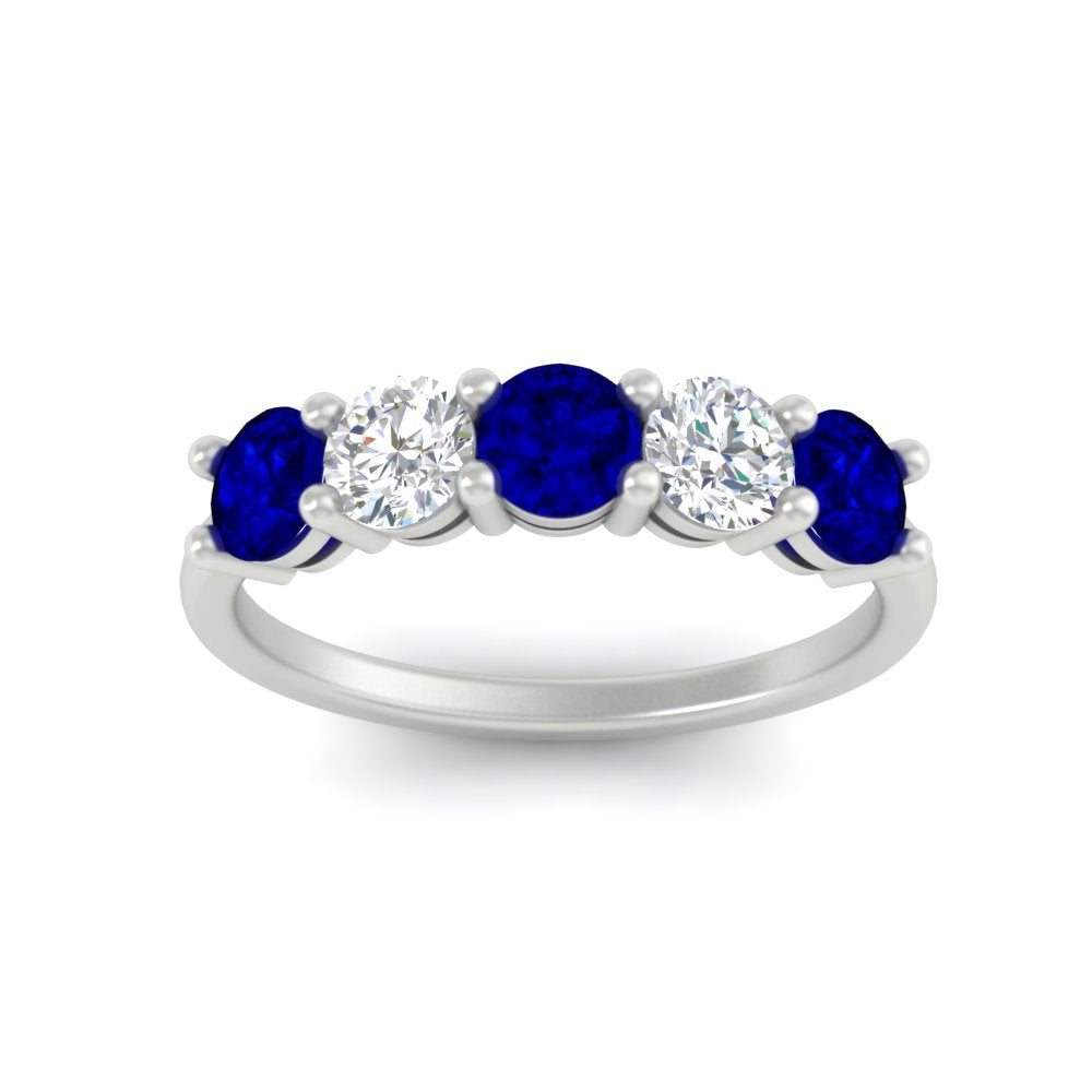 round-cut-2-carat-5-stone-diamond-and-sapphire-wedding-ring-in-white-gold-FDENS141ROBGSABLANGLE5-2.00CT-NL-WG
