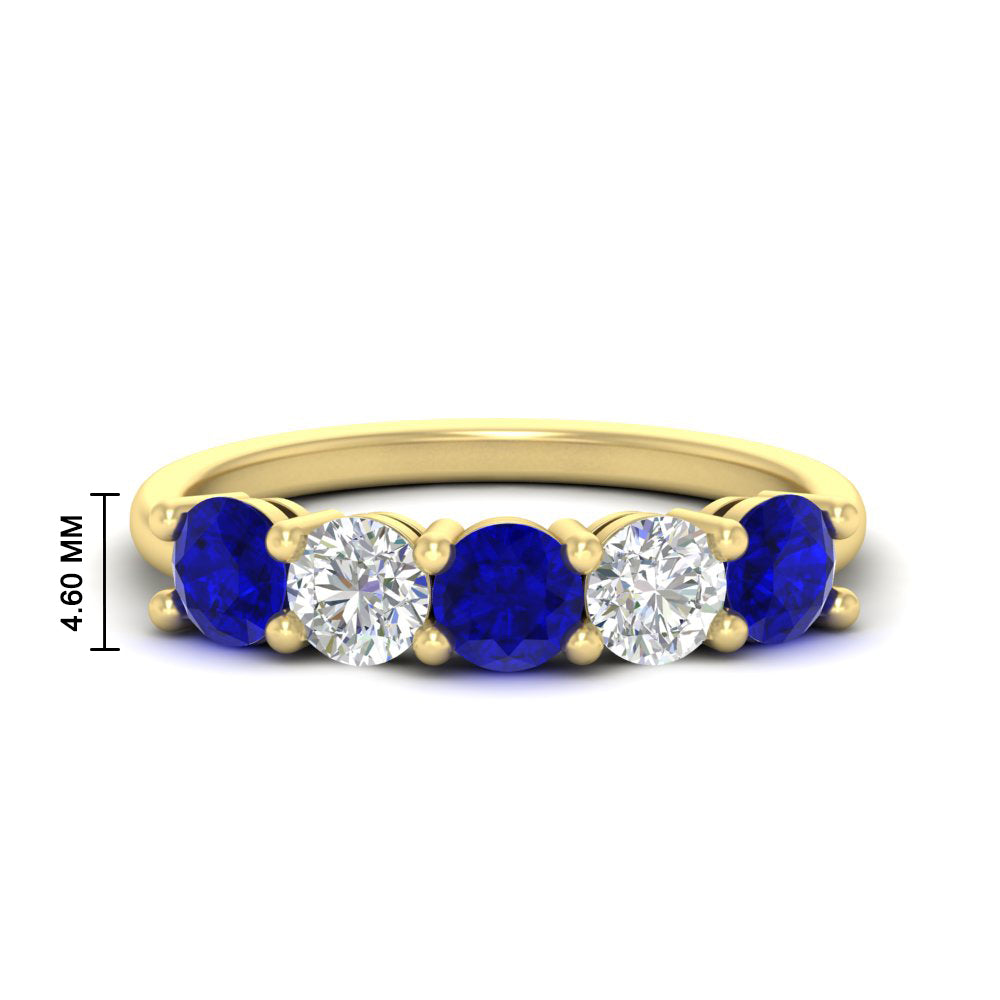 round-cut-2-carat-5-stone-diamond-and-sapphire-wedding-ring-in-yellow-gold-FDENS141ROBGSABL-2.00CT-NL-YG-HW