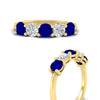 Load image into Gallery viewer, round-cut-2-carat-5-stone-diamond-and-sapphire-wedding-ring-in-yellow-gold-FDENS141ROBGSABLANGLE3-2.00CT-NL-YG