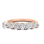 Load image into Gallery viewer, round-cut-2-carat-5-stone-diamond-wedding-ring-in-rose-gold-FDENS141ROB-2.00CT-NL-RG-HW
