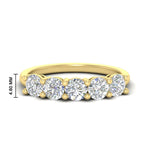 Load image into Gallery viewer, round-cut-2-carat-5-stone-diamond-wedding-ring-in-yellow-gold-FDENS141ROB-2.00CT-NL-YG-HW
