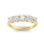Load image into Gallery viewer, round-cut-2-carat-5-stone-diamond-wedding-ring-in-yellow-gold-FDENS141ROBANGLE5-2.00CT-NL-YG
