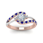 Load image into Gallery viewer, round-cut-2-tone-3-stone-diamond-swirl-engagement-ring-with-blue-sapphire-in-FDO50895RORGSABL-NL-RG
