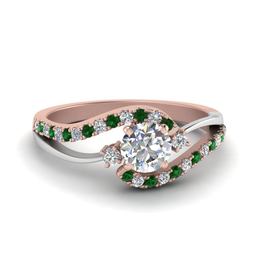round-cut-2-tone-3-stone-diamond-swirl-engagement-ring-with-emerald-in-FDO50895RORGEMGR-NL-RG
