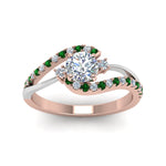 Load image into Gallery viewer, round-cut-2-tone-3-stone-diamond-swirl-engagement-ring-with-emerald-in-FDO50895RORGEMGR-NL-RG
