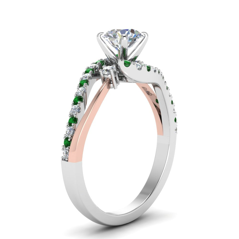 round-cut-2-tone-3-stone-diamond-swirl-engagement-ring-with-emerald-in-FDO50895RORGEMGR-NL-WG