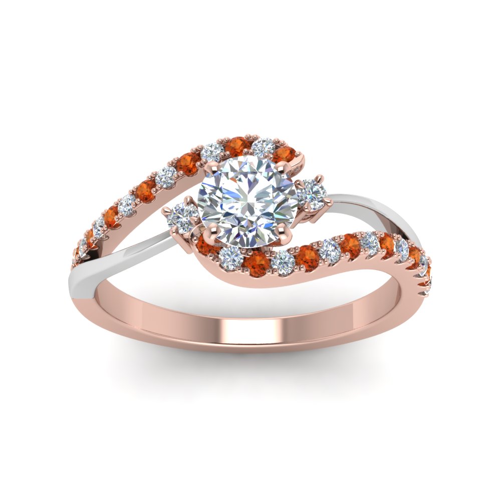 round-cut-2-tone-3-stone-diamond-swirl-engagement-ring-with-orange-sapphire-in-FDO50895RORGSAOR-NL-RG