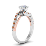 Load image into Gallery viewer, round-cut-2-tone-3-stone-diamond-swirl-engagement-ring-with-orange-sapphire-in-FDO50895RORGSAOR-NL-WG
