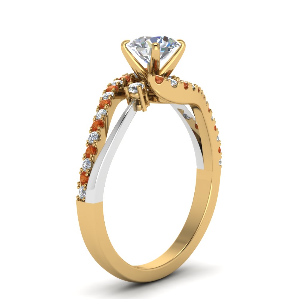 round-cut-2-tone-3-stone-diamond-swirl-engagement-ring-with-orange-sapphire-in-FDO50895RORGSAOR-NL-YG