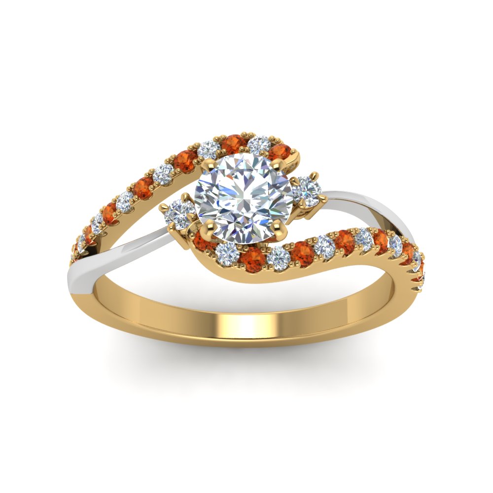 round-cut-2-tone-3-stone-diamond-swirl-engagement-ring-with-orange-sapphire-in-FDO50895RORGSAOR-NL-YG
