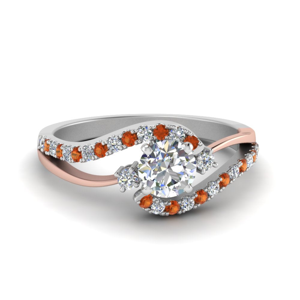 round-cut-2-tone-3-stone-diamond-swirl-engagement-ring-with-orange-sapphire-in-950-Platinum-FDO50895RORGSAOR-NL-WG