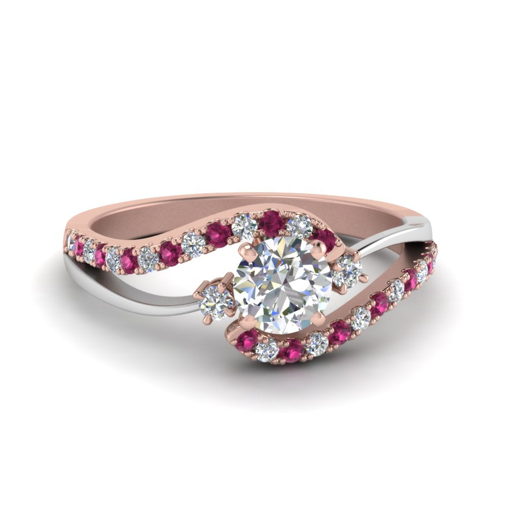 round-cut-2-tone-3-stone-diamond-swirl-engagement-ring-with-pink-sapphire-in-FDO50895RORGSADRPI-NL-RG