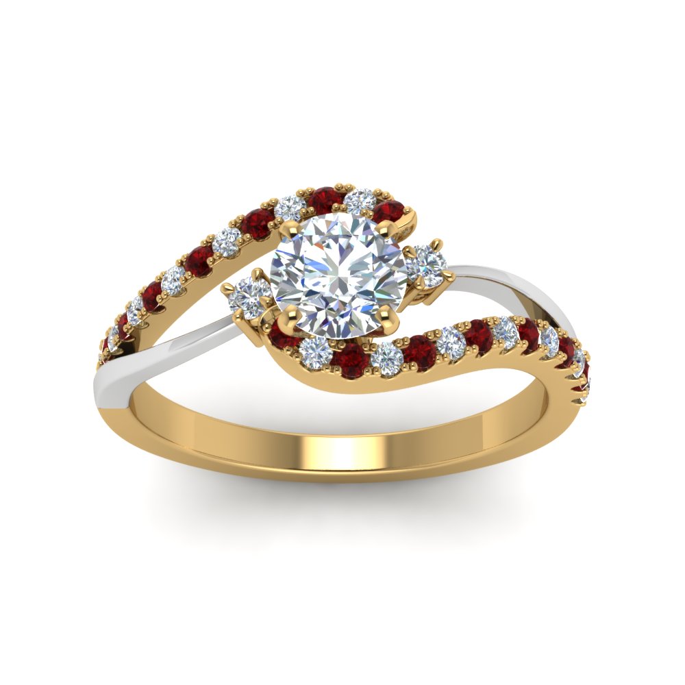 round-cut-2-tone-3-stone-diamond-swirl-engagement-ring-with-ruby-in-FDO50895RORGRUDR-NL-YG