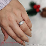 Load image into Gallery viewer, 2 Tone 3 Stone Diamond Swirl Ring
