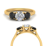 Load image into Gallery viewer, round-cut-3-stone-trellis-black-diamond-engagement-ring-in-yellow-gold-FD-10768ROR-1.50CTGBLACKANGLE3-NL-YG
