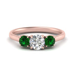 Load image into Gallery viewer, round-cut-3-stone-trellis-emerald-engagement-ring-in-rose-gold-FD-10768ROR-1.50CTGEMGR-NL-RG
