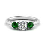 Load image into Gallery viewer, round-cut-3-stone-trellis-emerald-engagement-ring-in-white-gold-FD-10768ROR-1.50CTGEMGR-NL-WG
