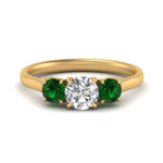 Load image into Gallery viewer, round-cut-3-stone-trellis-emerald-engagement-ring-in-yellow-gold-FD-10768ROR-1.50CTGEMGR-NL-YG
