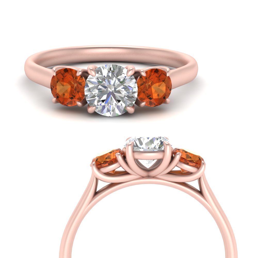 round-cut-3-stone-trellis-orange-sapphire-engagement-ring-in-rose-gold-FD-10768ROR-1.50CTGSAORANGLE3-NL-RG