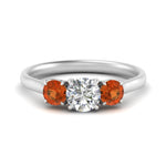 Load image into Gallery viewer, round-cut-3-stone-trellis-orange-sapphire-engagement-ring-in-white-gold-FD-10768ROR-1.50CTGSAOR-NL-WG
