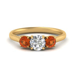 Load image into Gallery viewer, round-cut-3-stone-trellis-orange-sapphire-engagement-ring-in-yellow-gold-FD-10768ROR-1.50CTGSAOR-NL-YG
