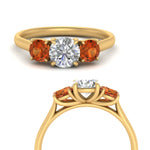 Load image into Gallery viewer, round-cut-3-stone-trellis-orange-sapphire-engagement-ring-in-yellow-gold-FD-10768ROR-1.50CTGSAORANGLE3-NL-YG
