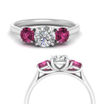 Load image into Gallery viewer, round-cut-3-stone-trellis-pink-sapphire-engagement-ring-in-white-gold-FD-10768ROR-1.50CTGSADRPIANGLE3-NL-WG
