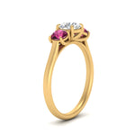 Load image into Gallery viewer, round-cut-3-stone-trellis-pink-sapphire-engagement-ring-in-yellow-gold-FD-10768ROR-1.50CTGSADRPIANGLE2-NL-YG
