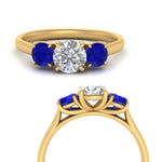 Load image into Gallery viewer, round-cut-3-stone-trellis-sapphire-engagement-ring-in-yellow-gold-FD-10768ROR-1.50CTGSABLANGLE3-NL-YG
