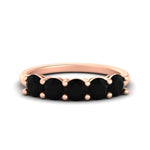 Load image into Gallery viewer, round-cut-5-stone-black-diamond-wedding-ring-2-carat-in-rose-gold-FDENS141ROBGBLACK-2.00CT-NL-RG
