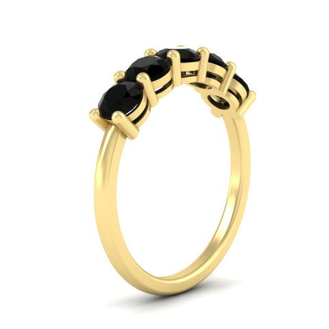 round-cut-5-stone-black-diamond-wedding-ring-2-carat-in-yellow-gold-FDENS141ROBGBLACKANGLE2-2.00CT-NL-YG