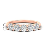 Load image into Gallery viewer, round-cut-5-stone-diamond-wedding-ring-2-carat-in-rose-gold-FDENS141ROB-2.00CT-NL-RG-HW
