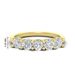 Load image into Gallery viewer, round-cut-5-stone-diamond-wedding-ring-2-carat-in-yellow-gold-FDENS141ROB-2.00CT-NL-YG-HW
