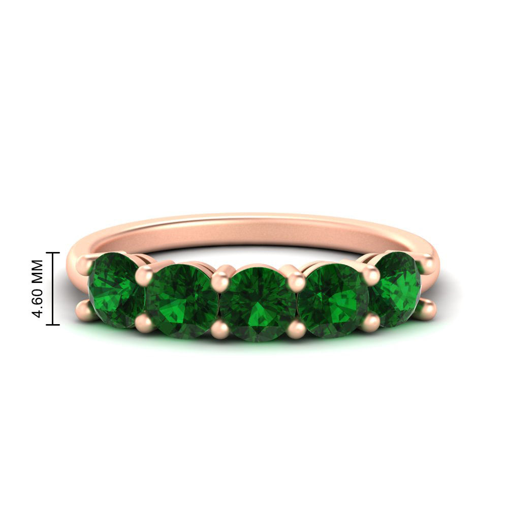 round-cut-5-stone-emerald-wedding-ring-2-carat-in-rose-gold-FDENS141ROBGEMGR-2.00CT-NL-RG-HW