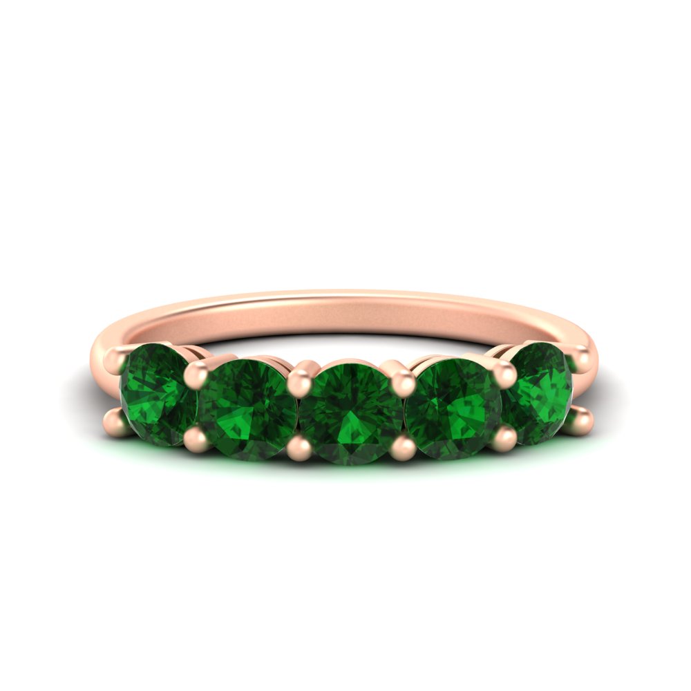 round-cut-5-stone-emerald-wedding-ring-2-carat-in-rose-gold-FDENS141ROBGEMGR-2.00CT-NL-RG