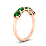 Load image into Gallery viewer, round-cut-5-stone-emerald-wedding-ring-2-carat-in-rose-gold-FDENS141ROBGEMGRANGLE2-2.00CT-NL-RG
