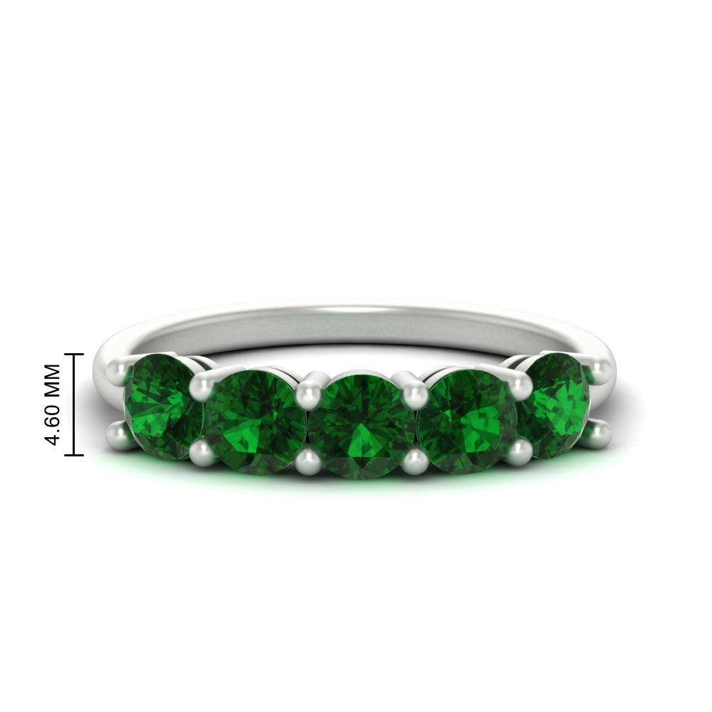round-cut-5-stone-emerald-wedding-ring-2-carat-in-white-gold-FDENS141ROBGEMGR-2.00CT-NL-WG-HW