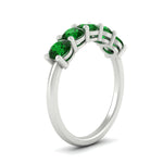 Load image into Gallery viewer, round-cut-5-stone-emerald-wedding-ring-2-carat-in-white-gold-FDENS141ROBGEMGRANGLE2-2.00CT-NL-WG
