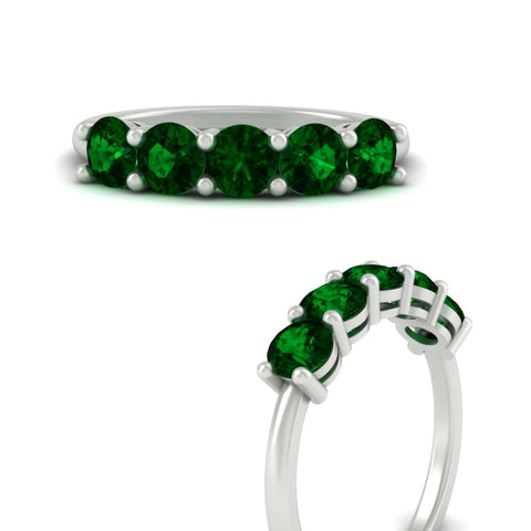 round-cut-5-stone-emerald-wedding-ring-2-carat-in-white-gold-FDENS141ROBGEMGRANGLE3-2.00CT-NL-WG