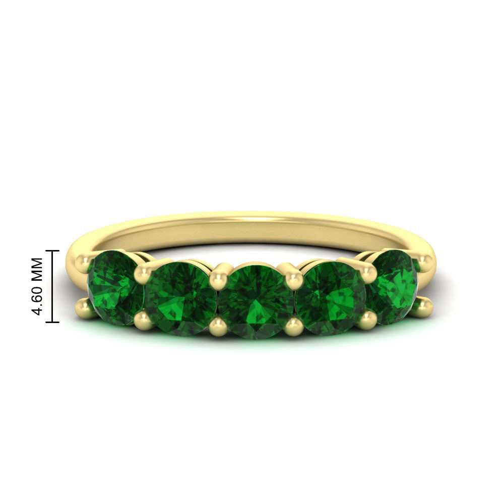 round-cut-5-stone-emerald-wedding-ring-2-carat-in-yellow-gold-FDENS141ROBGEMGR-2.00CT-NL-YG-HW