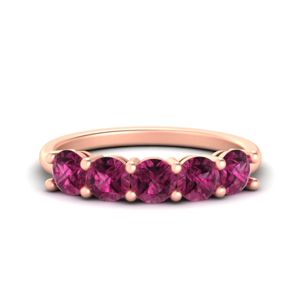 round-cut-5-stone-pink-sapphire-wedding-ring-2-carat-in-rose-gold-FDENS141ROBGSADRPI-2.00CT-NL-RG