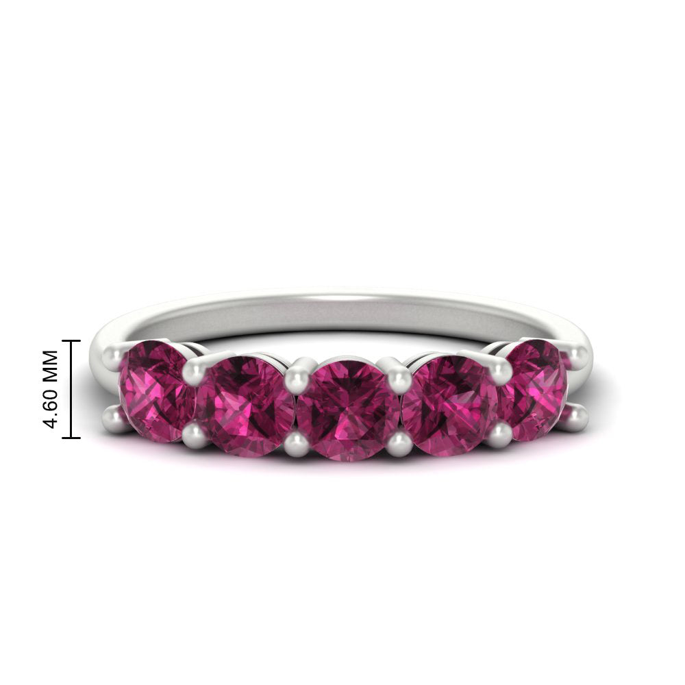 round-cut-5-stone-pink-sapphire-wedding-ring-2-carat-in-white-gold-FDENS141ROBGSADRPI-2.00CT-NL-WG-HW
